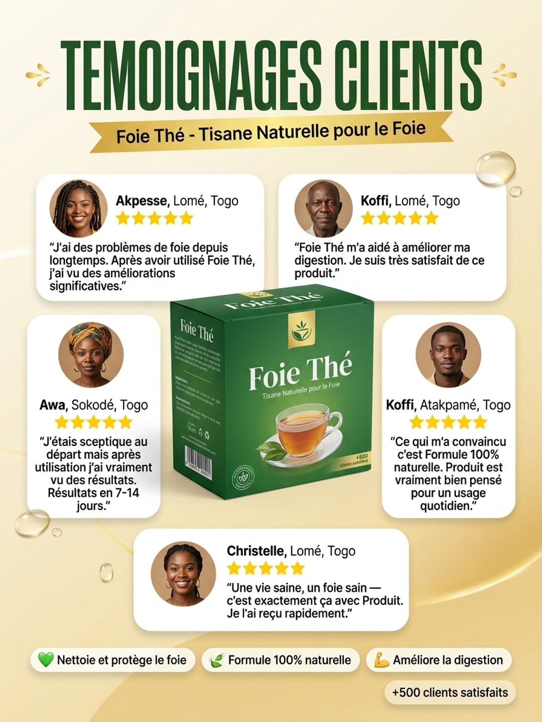 Visuel témoignages généré pour ce produit