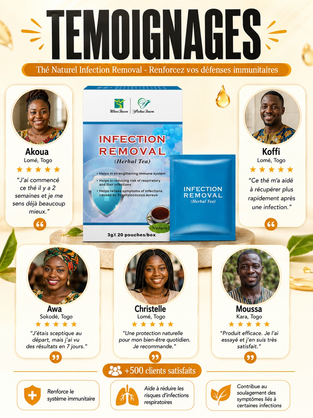 Visuel témoignages généré pour ce produit