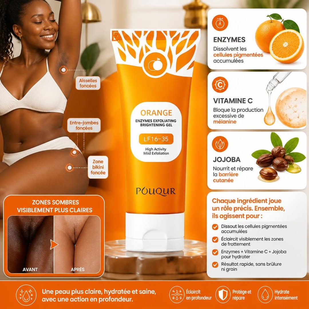 Ce produit combine enzymes, vitamine C et jojoba pour un éclaircissement complet